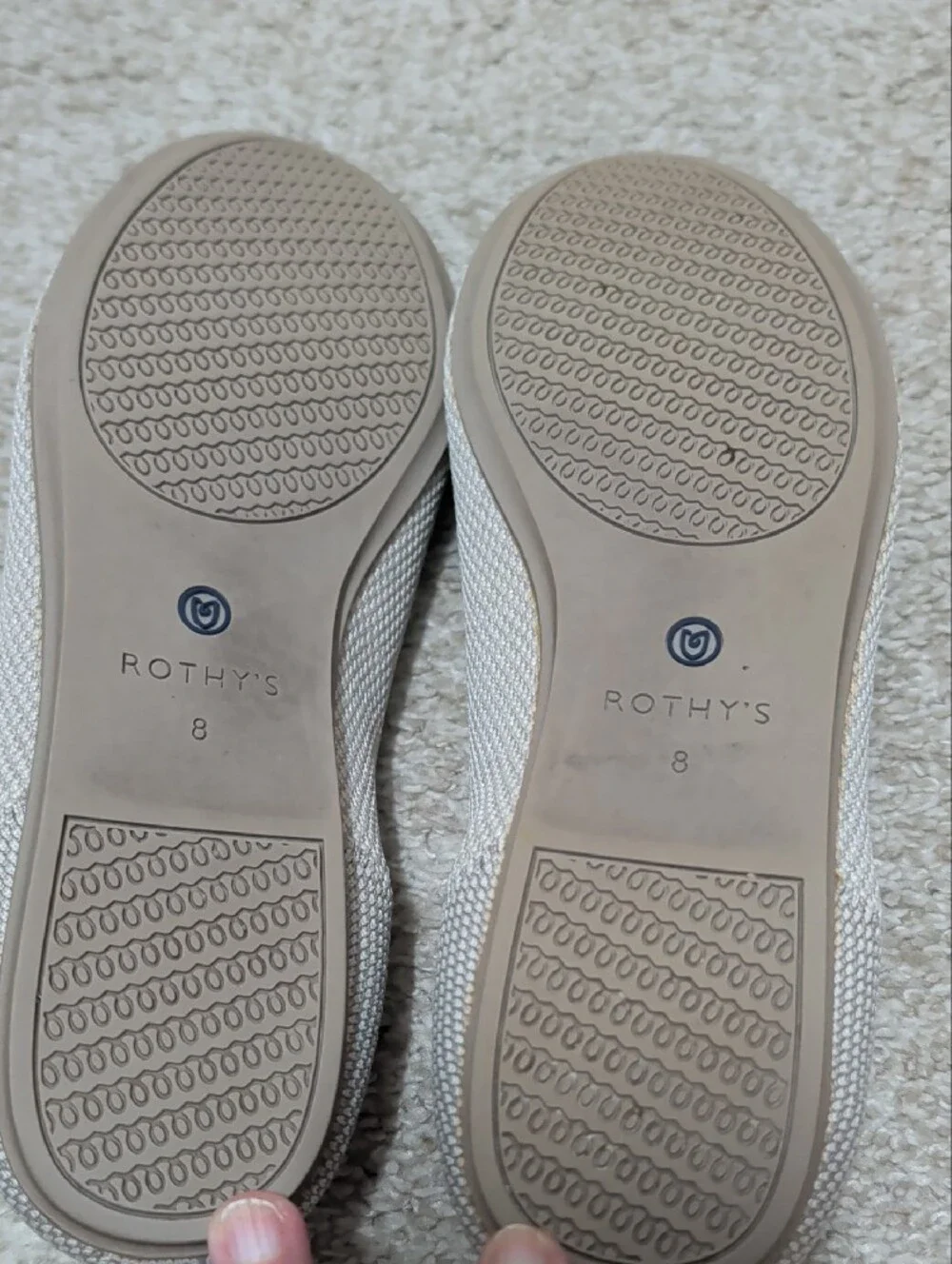 🌱 Rothy 🌱 Loafer Slip-On Flats in Light Beige / Cream Sz 8 GUC